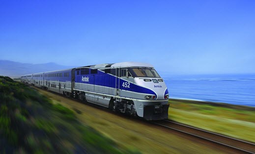 The Amtrak Pacific Surfliner travels along a 351-mile coastal rail route through San Diego, Orange, Los Angeles, Ventura, Santa Barbara and San Luis Obispo counties.