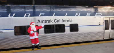 Travel by train to holiday events and attractions across Southern California, including parades, light displays, toy drives, and more.